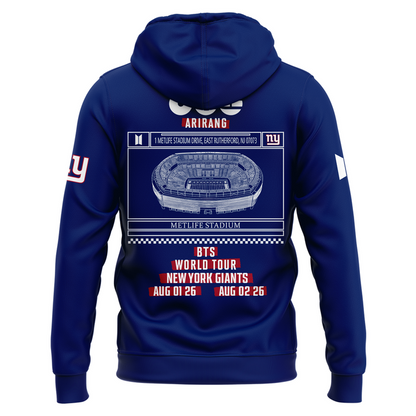 New York Giants x BTS WORLD TOUR ARIRANG 2026 Hoodie