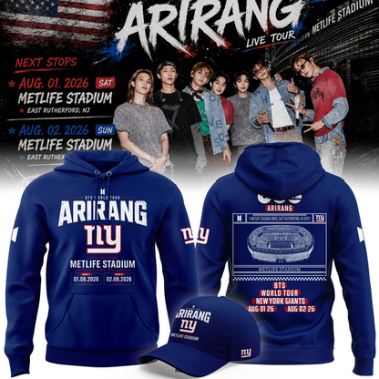 New York Giants x BTS WORLD TOUR ARIRANG 2026 Hoodie