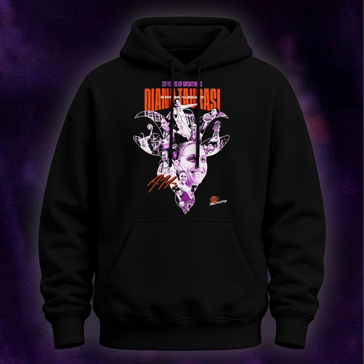 2026 New Diana Taurasi’s Hoodie Black Signature Print for Phoenix Mercury fans