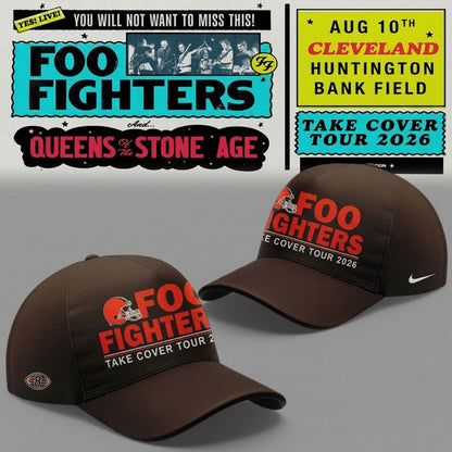 02.23. Football Jersey Cleveland Browns x Foo Fighters - Take Cover Tour 2026 Football Jersey