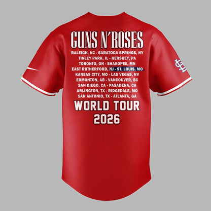 01.21. New Baseball Jersey Guns N' Roses x St. Louis Cardinals - World Tour 2026 Baseball Jersey