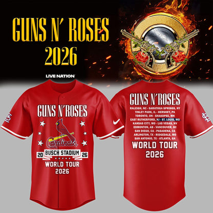 01.21. New Baseball Jersey Guns N' Roses x St. Louis Cardinals - World Tour 2026 Baseball Jersey