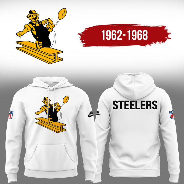 Pittsburgh Steelers Throwback 1962 White Hoodie