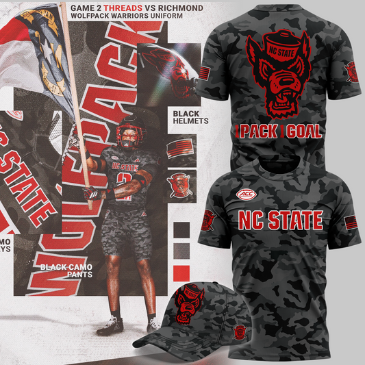 NCSU Football Black Camo 2026 T-Shirt
