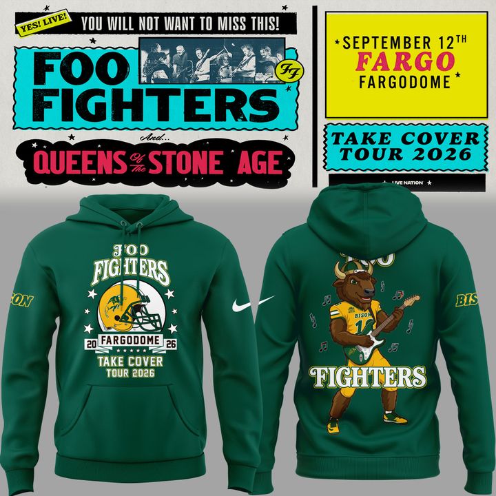 02.46. Special Foo Fighters x NDSU Football - Take Cover Tour 2026 Hoodie