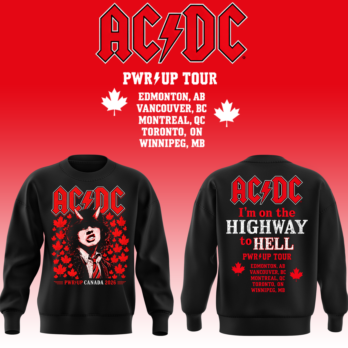 AC/DC Highway to Hell PWR UP Tour 2026 Limited Edition sweat