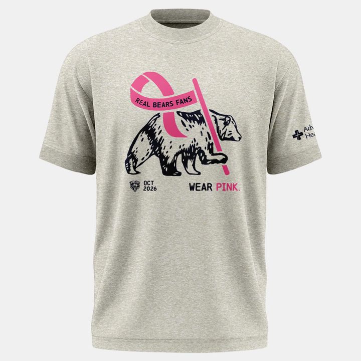 Limited Edition 2026 Chicago Bears "Real Bears Fans Wear Pink" Tee
