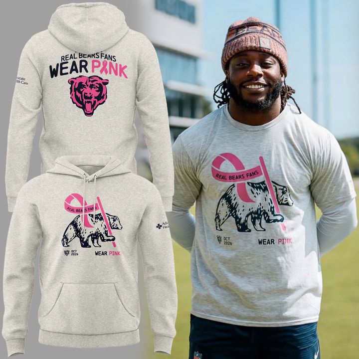 Limited Edition 2026 Chicago Bears "Real Bears Fans Wear Pink" Hoodie