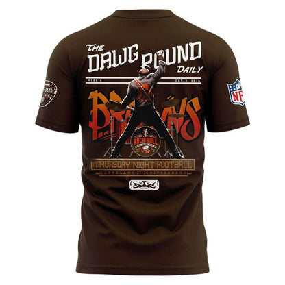 Men's Cleveland Browns Rock & Roll Hall of Fame Game 2026 Dawg Pound Hoodie – Brown