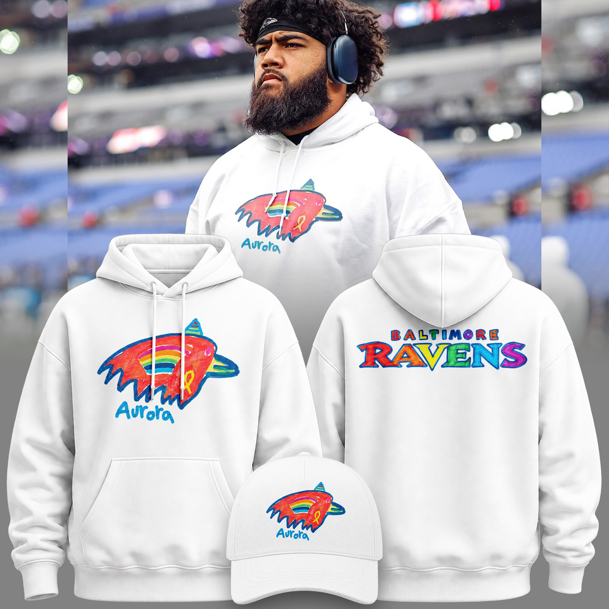 Limited Edition Baltimore Ravens Hoodie Designed By Young Heroes Battling Cancer