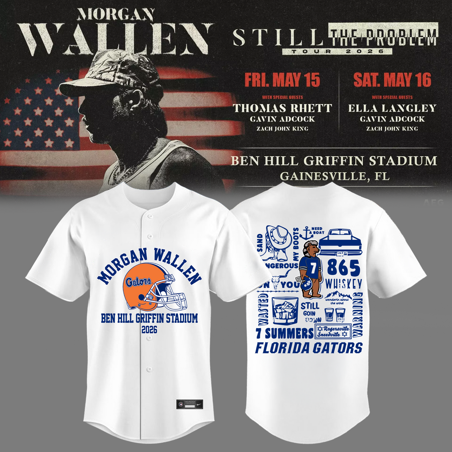 Limited Edition “Still The Problem Tour” At Ben Hill Griffin Stadium, Florida Gators Jersey