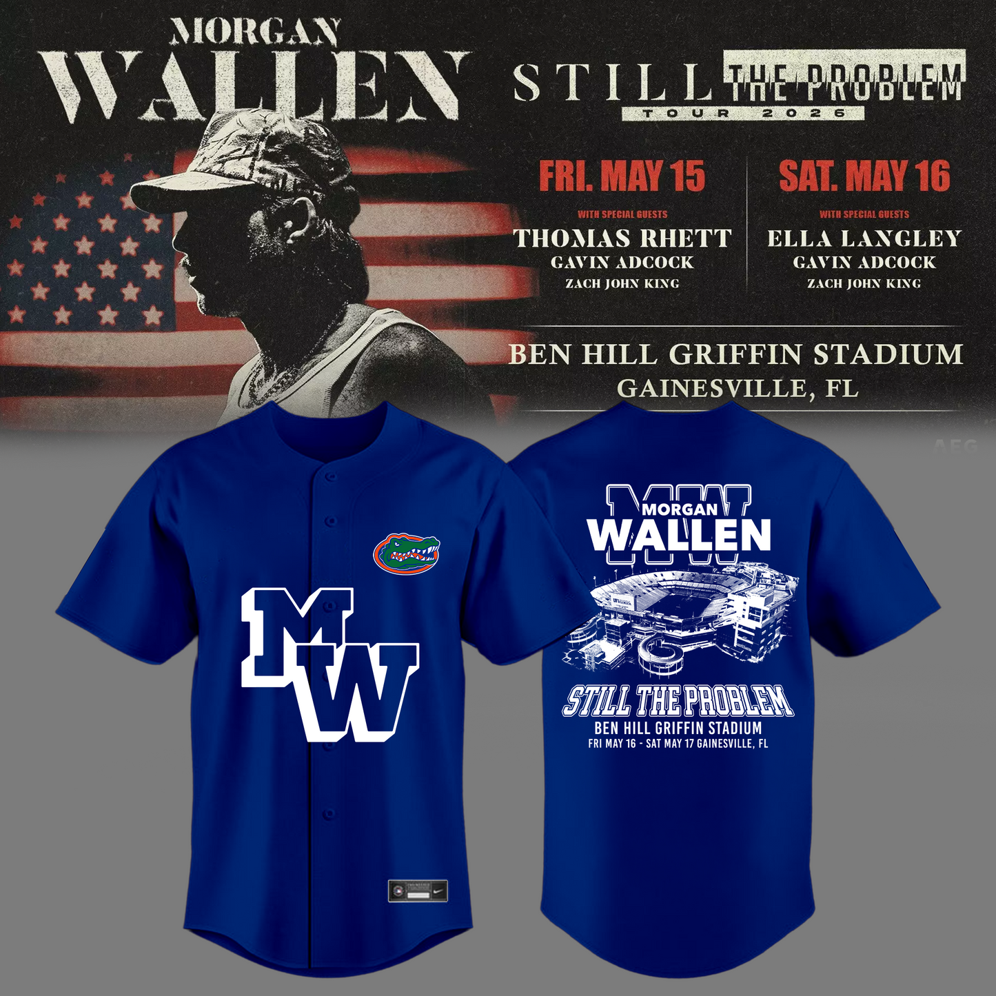 Limited Edition “Still The Problem Tour” At Ben Hill Griffin Stadium, Florida Gators Jersey