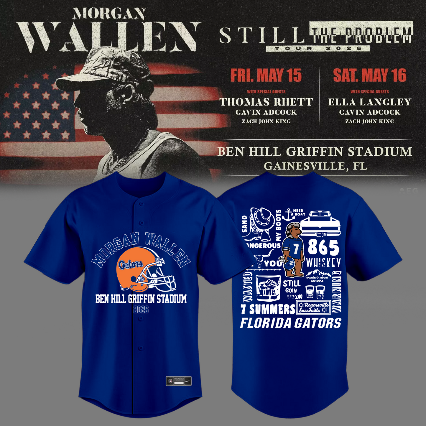 Limited Edition “Still The Problem Tour” At Ben Hill Griffin Stadium, Florida Gators Jersey
