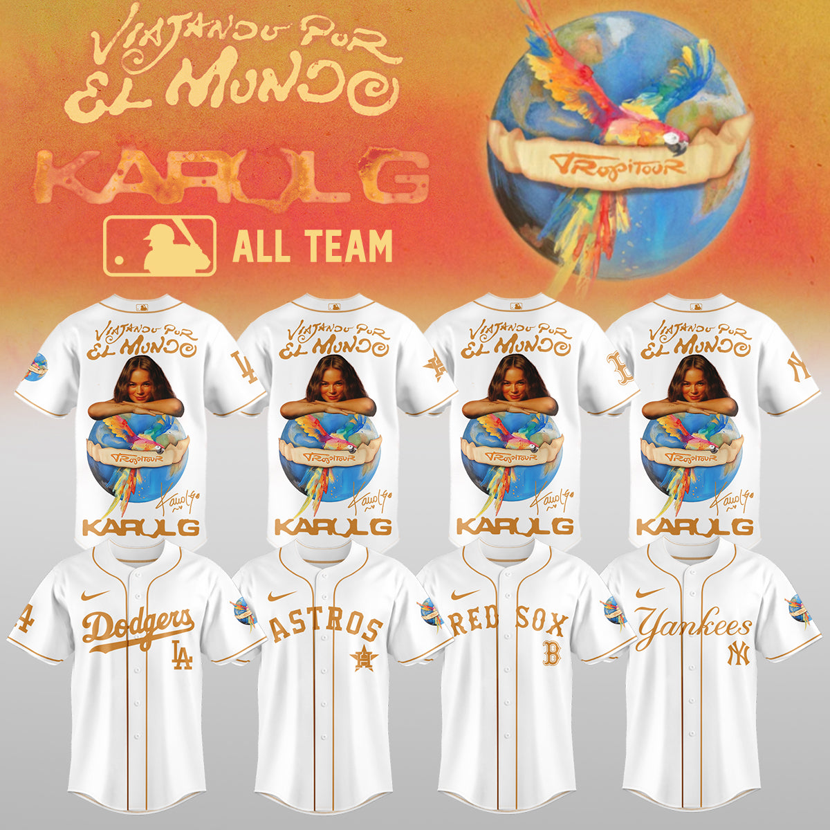 Karol G x Baseball – Nos Vamos de Tour JERSEY(All Team )