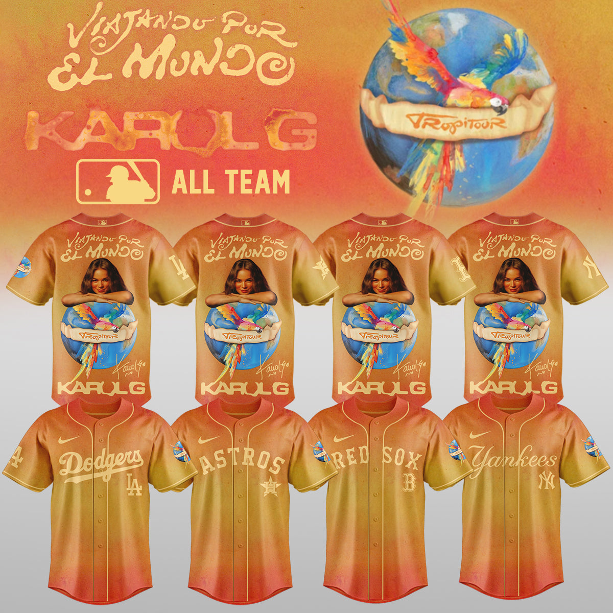 Karol G x Baseball – Nos Vamos de Tour JERSEY(All Team )