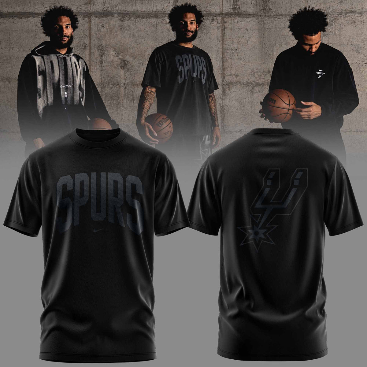 . San Antonio Spurs Apparel 3D All-Over Print Graphic T-Shirt V2