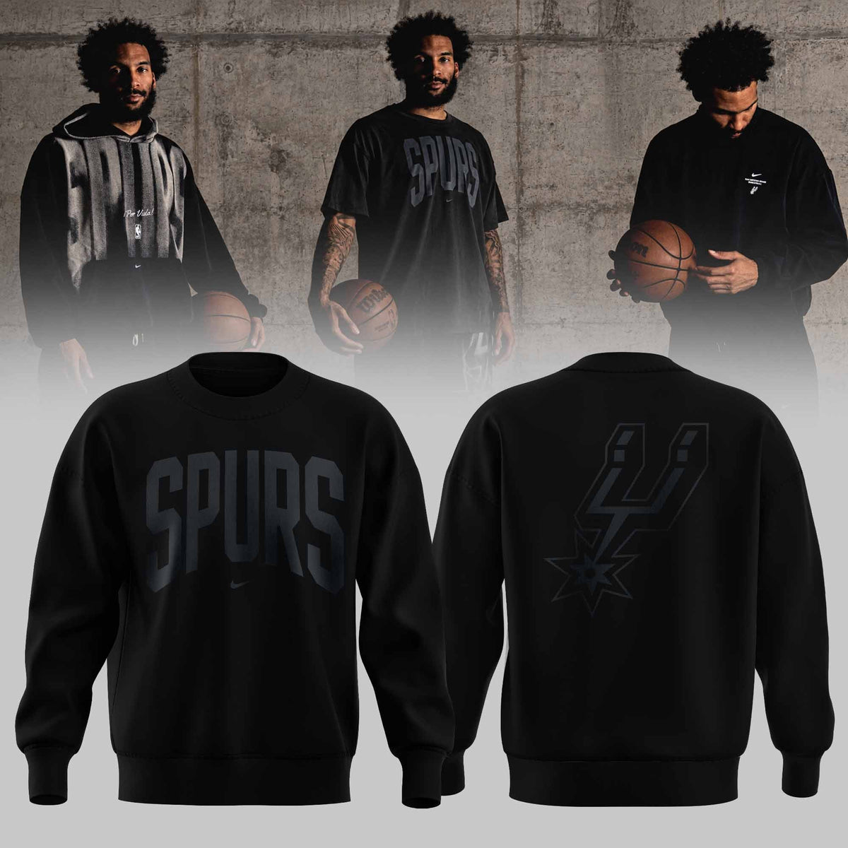 . San Antonio Spurs Apparel 3D All-Over Print Graphic Sweatshirt V2