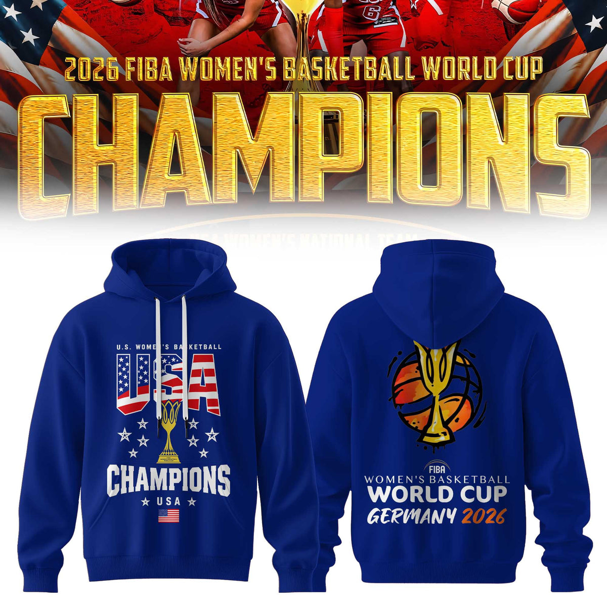 Limited Edition USA Women’s Basketball 2026 FIBA World Cup Champions Hoodie
