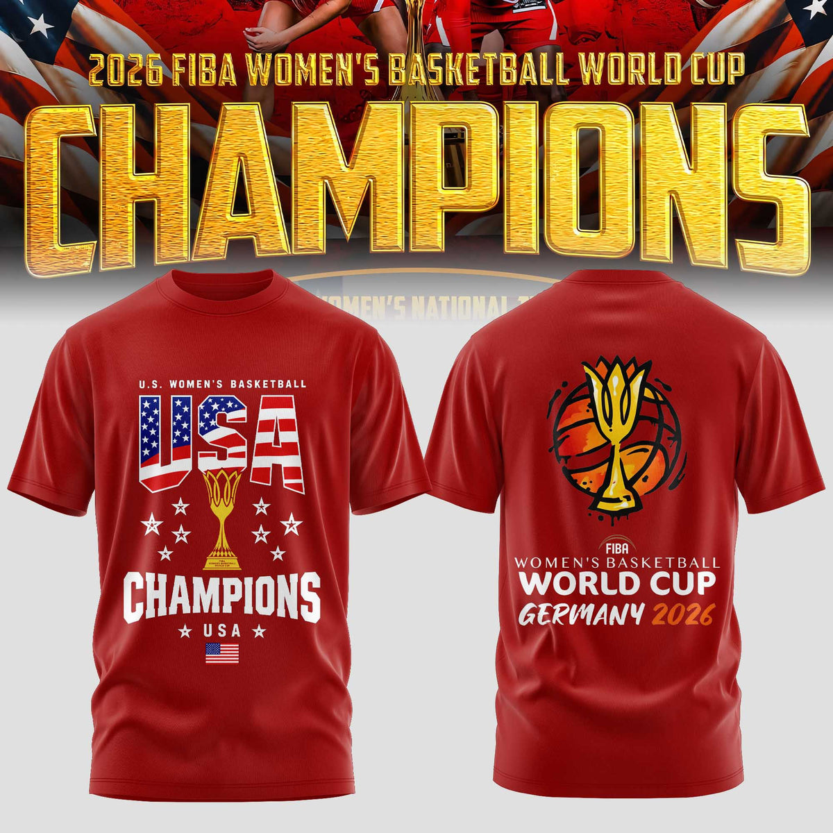 Limited Edition USA Women’s Basketball 2026 FIBA World Cup Champions T-shirt