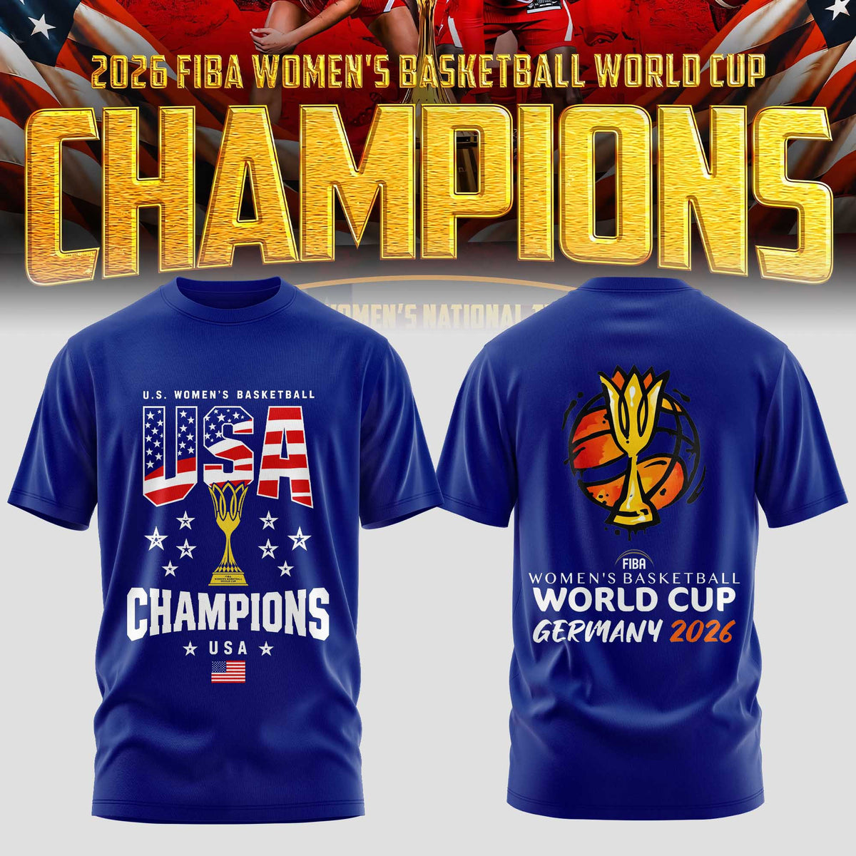 Limited Edition USA Women’s Basketball 2026 FIBA World Cup Champions T-shirt