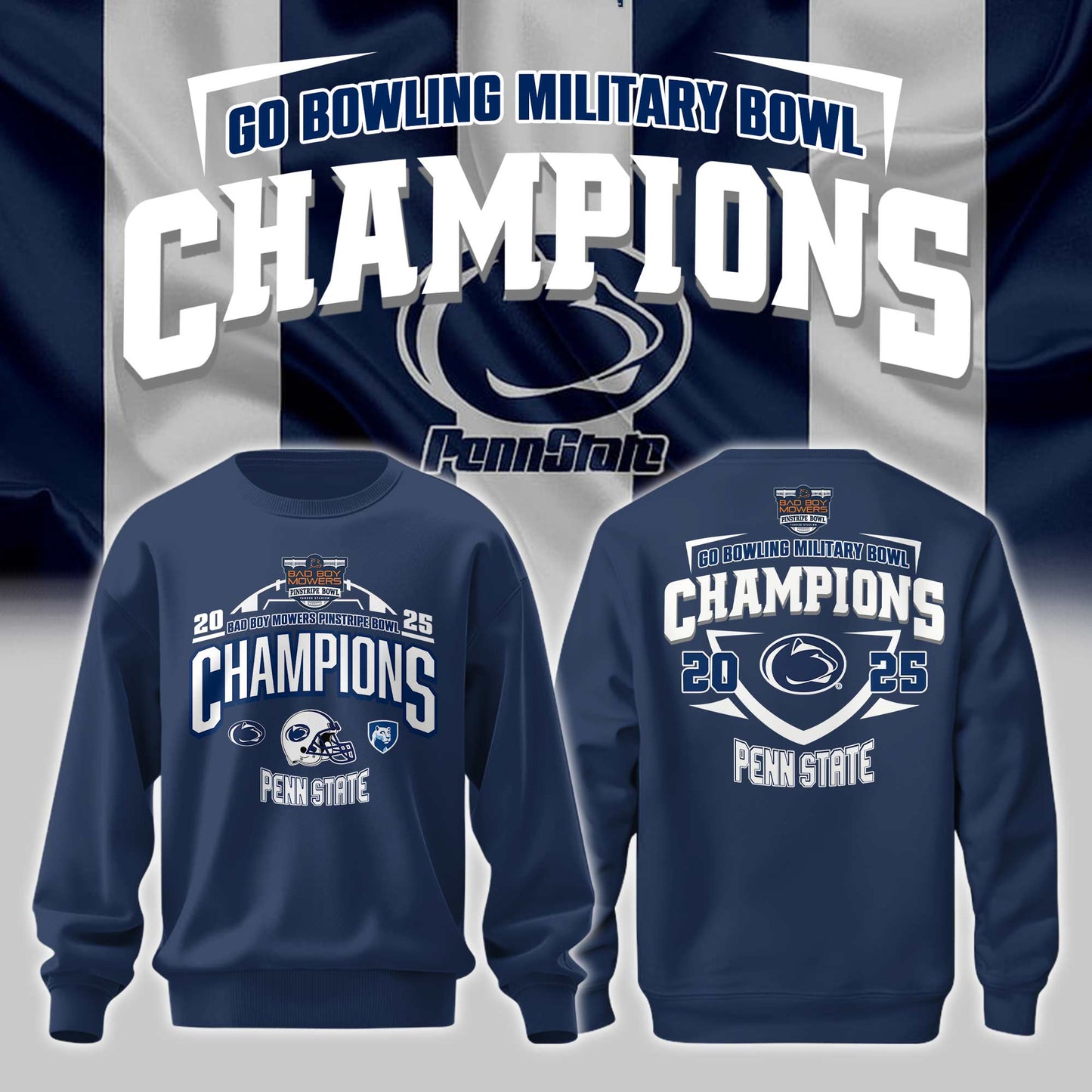 _ PSNL Football NCAA Bad Boy Mowers Pinstripe Bowl CHAMPIONS 2025 Sweatshirt V2