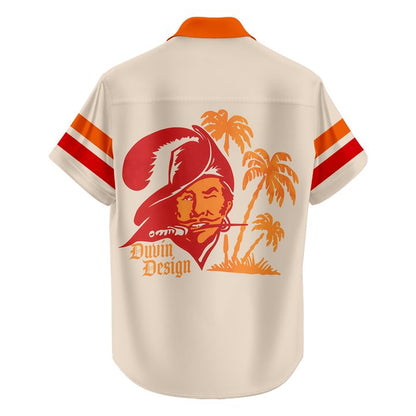 Men's Tampa Bay Buccaneers Duvin Designs Co. Cream Cabana Button-Up Shirt