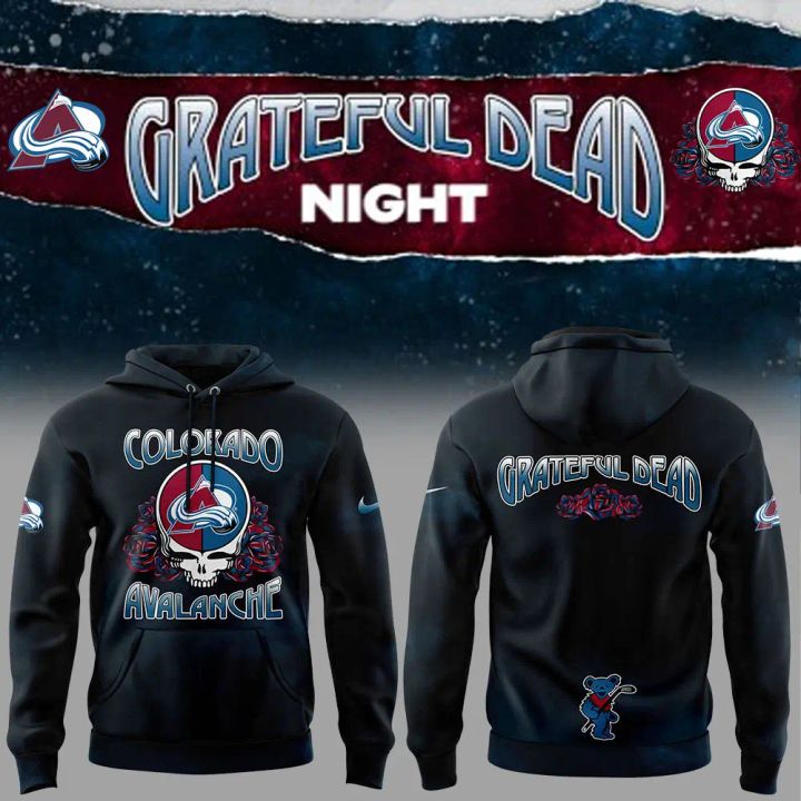 4. Limited Edition Colorado Avalanche Grateful Dead Night Hoodie