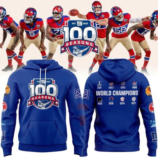 New York Giants 100Th Limited Hoodie