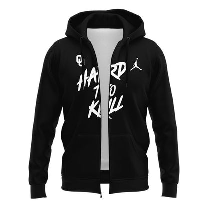 2025 "Hard To Kill" Oklahoma Sooners Black Zip Hoodie