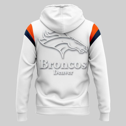 Denver Broncos White Out Pullover Hoodie