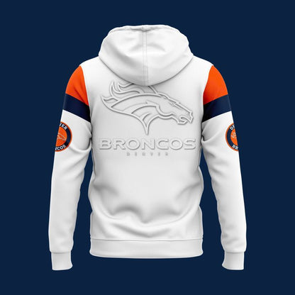 Denver Broncos White Out Pullover Hoodie 2025