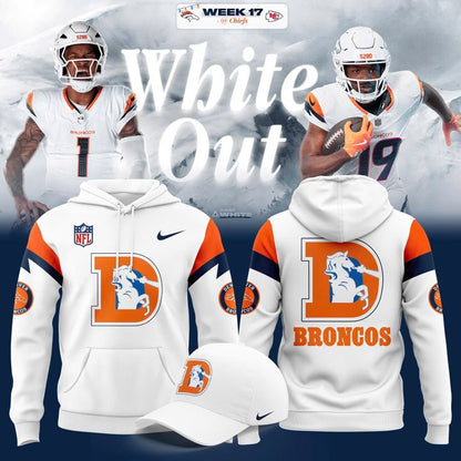 2025 Denver Broncos White Out Pullover Hoodie