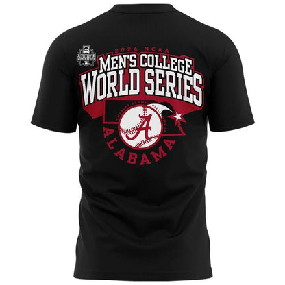 Limited edition Alabama Crimson Tide 2026 Baseball College World Series "OmaTide" T-Shirt Black.