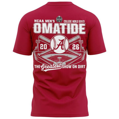 Limited edition Alabama Crimson Tide 2026 Baseball College World Series "OmaTide" T-Shirt Red