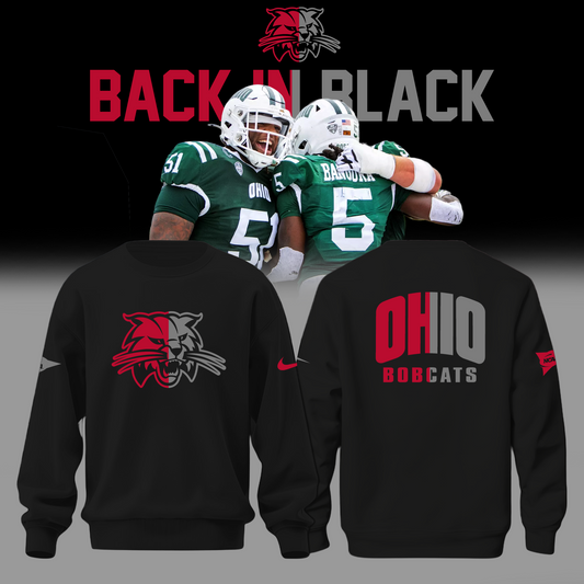 Limited Edition Ohio Bobcats Back In Black Uniform Sweatshirt