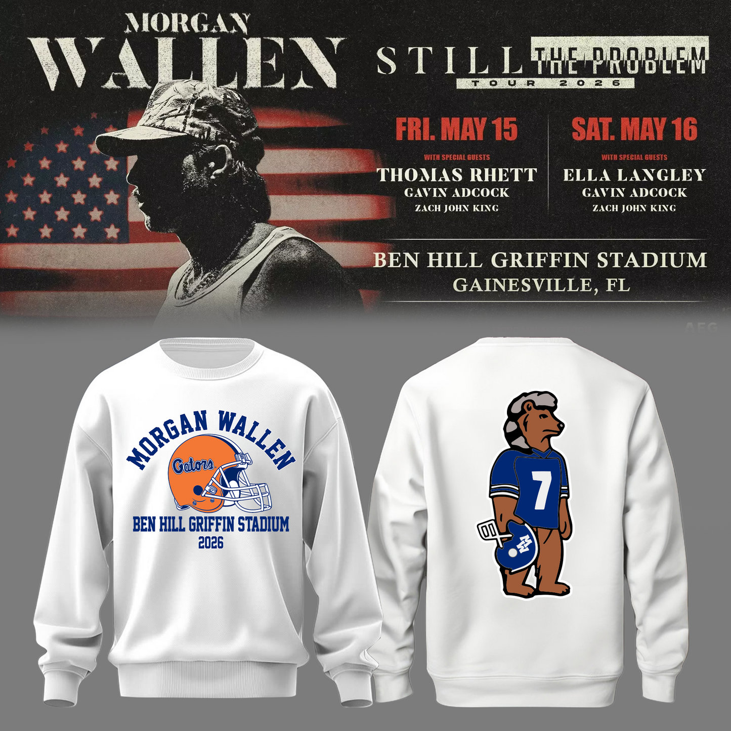 Limited Edition “Still The Problem Tour” At Ben Hill Griffin Stadium, Florida Gators Sweatshirt