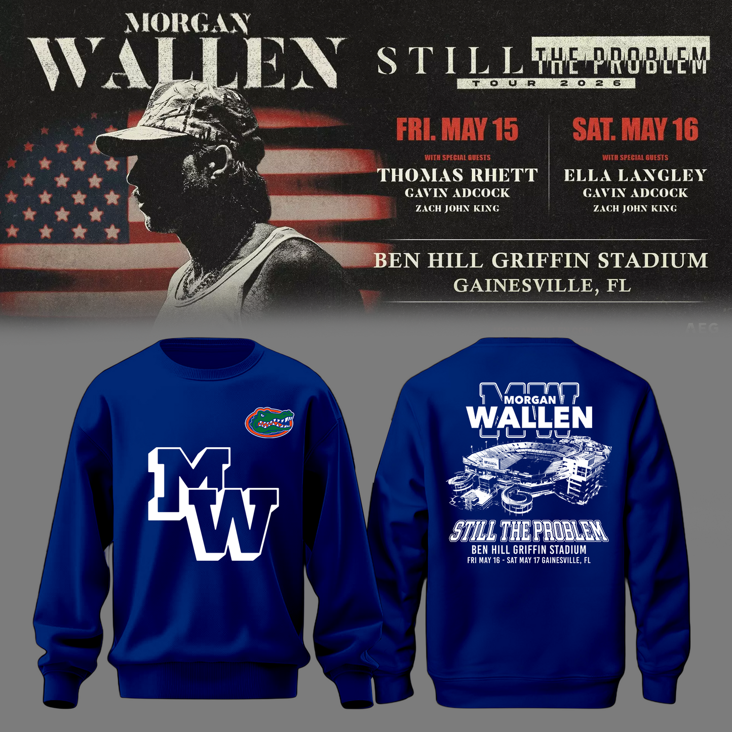 Limited Edition “Still The Problem Tour” At Ben Hill Griffin Stadium, Florida Gators Sweatshirt