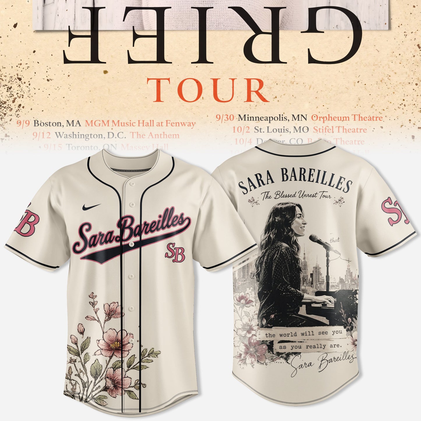 _SARA BAREILLES “GOOD GRIEF” TOUR COLLECTION JERSEY