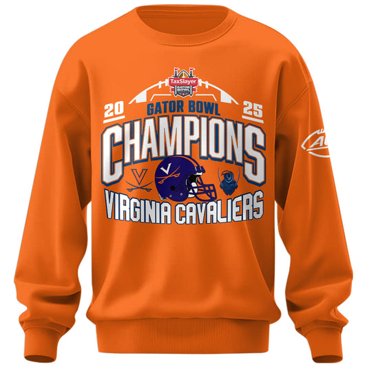 ,UVA 2025 TaxSlayer Gator Bowl Champions Sweatshirt Limited Edition