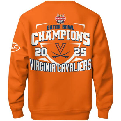 ,UVA 2025 TaxSlayer Gator Bowl Champions Sweatshirt Limited Edition
