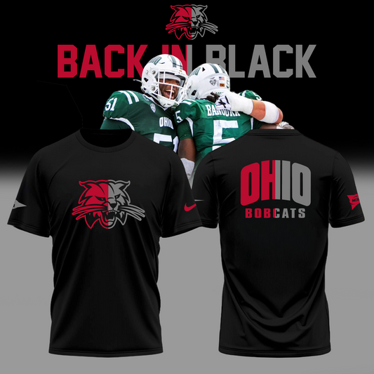 Limited Edition Ohio Bobcats Back In Black Uniform TShirt