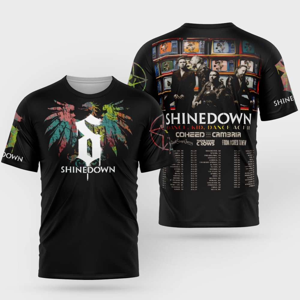 Dance, Kid, Dance Act II World Tour Shinedown 2026 1_3D - 3D Unisex T-Shirt