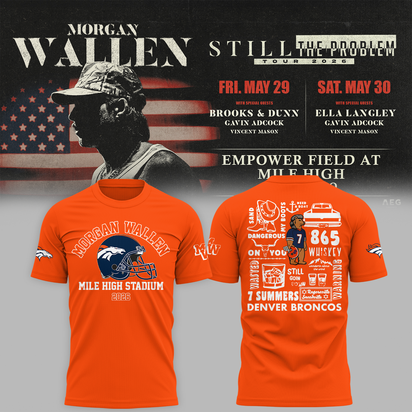 Limited Edition MWallen x Denver Broncos Tshirt 2026
