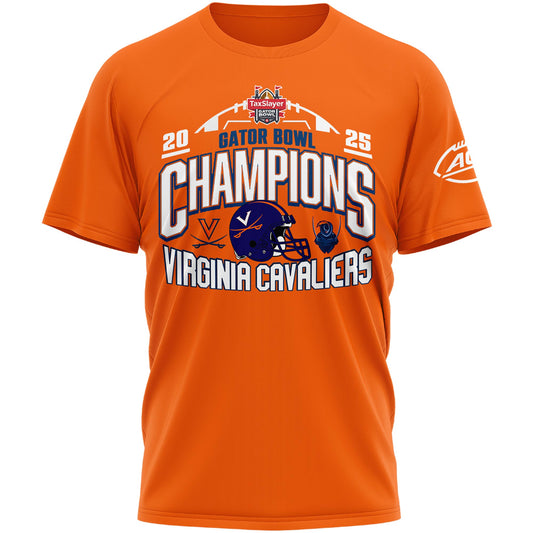 , UVA 2025 TaxSlayer Gator Bowl Champions T-Shirt Limited Edition