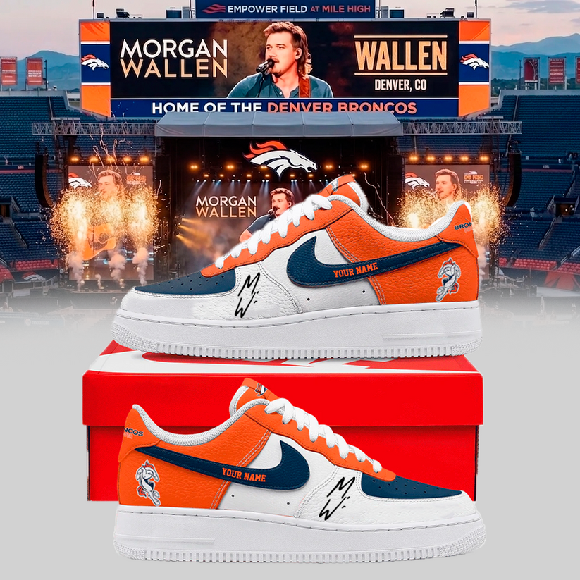 Exclusive Morgan Wallen x Denver Broncos - Still The Problem Tour 2026 Country Music Football AF1  Shoes