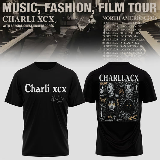 CHARLI XCX “MUSIC, FASHION, FILM” TOUR TSHIRT IS HERE
