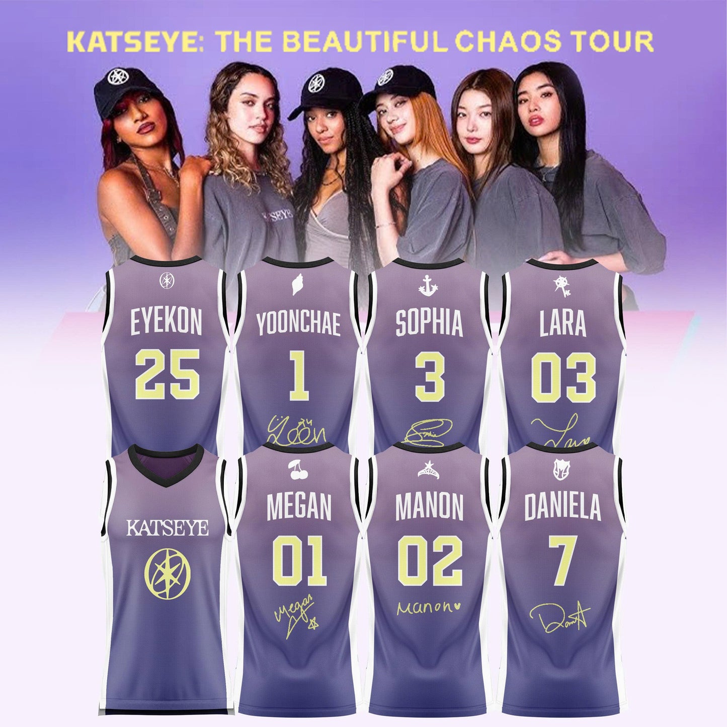 KATSEYE: THE BEAUTIFUL CHAOS TOUR 2025 Limited Basketball Jersey