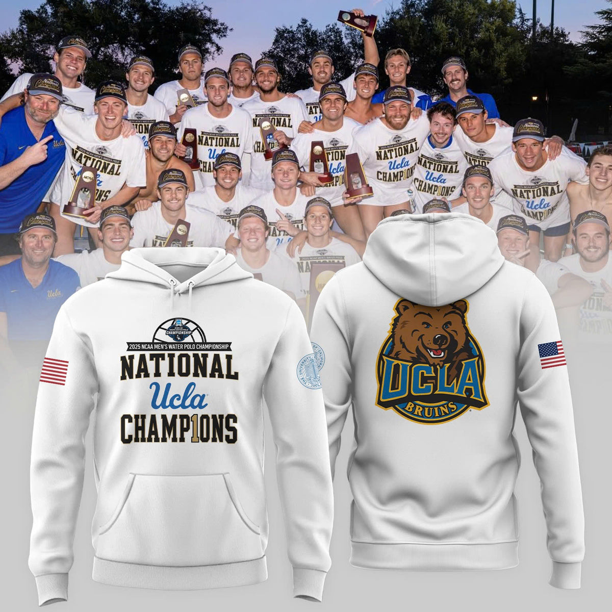 Ucla Bruins Men's Water Polo 2025 Champions Hoodie