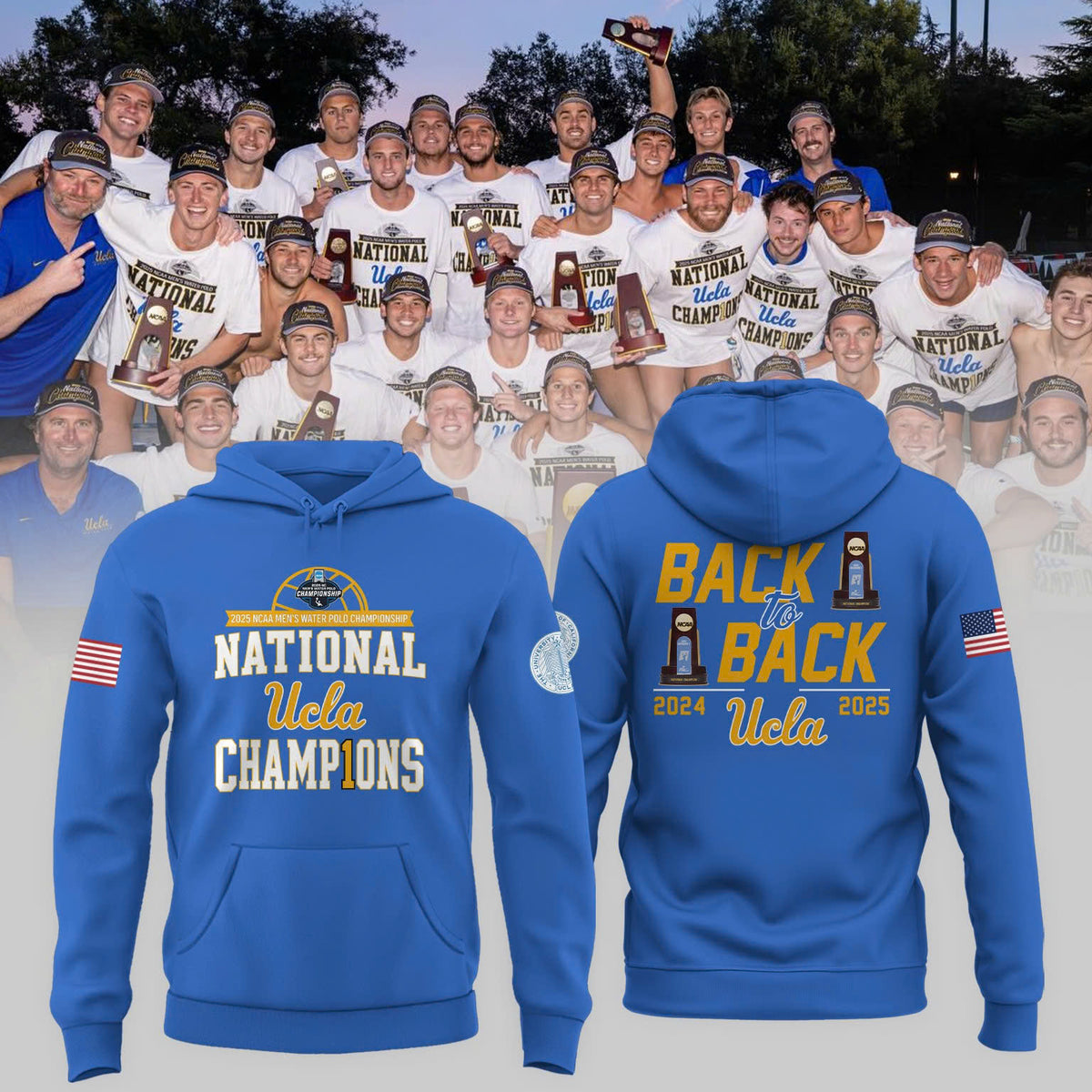 Ucla Bruins Men's Water Polo 2025 Champions Hoodie