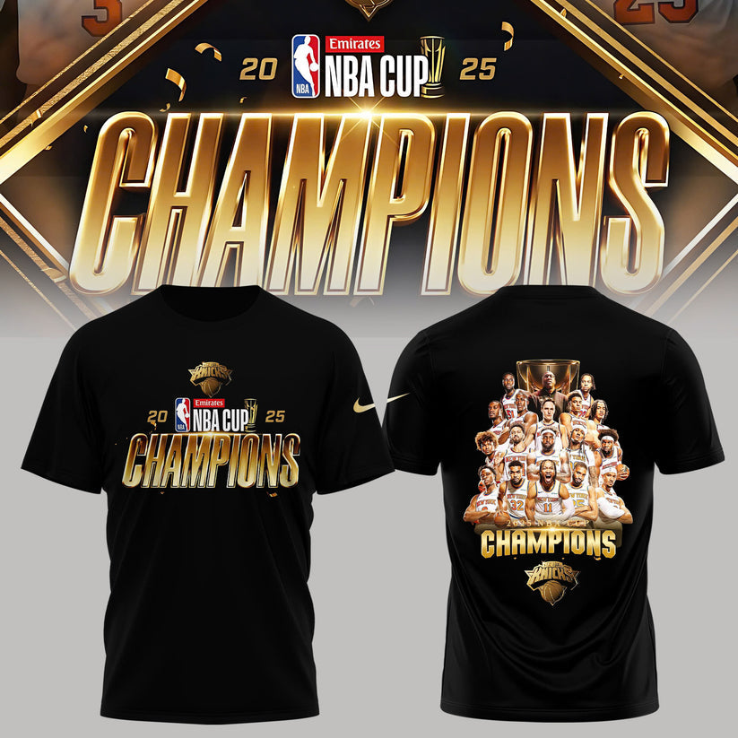 New York Knicks 2025 Cup Champions T-Shirt Limited Edition